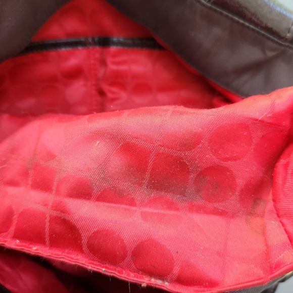 Kate Spade New York Handbag Tote Brown Nylon Shoulder Bag Double Handle Purse - Picture 8 of 13